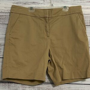 EUC LOFT shorts tailored 8” chino Riviera khaki chestnut